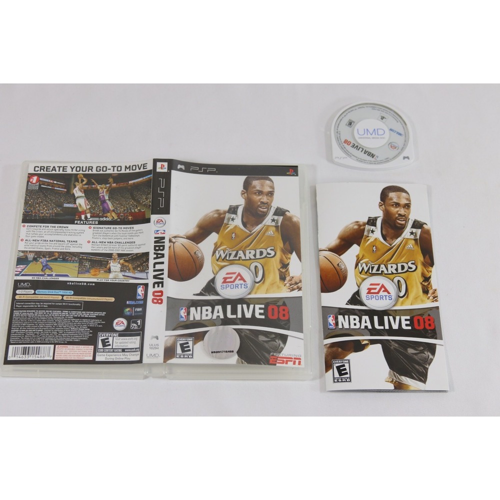 NBA Live 08 Sony PSP PlayStation Portable Complete CIB EA Sports Basketball